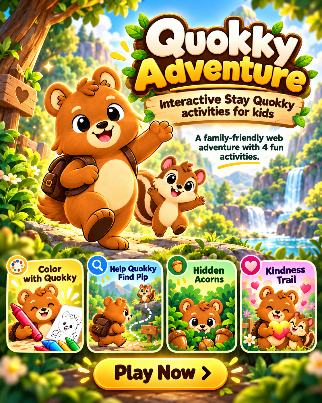 Quokky Adventure poster with Quokky and Pip